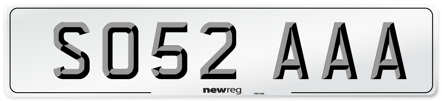 SO52 AAA Number Plate from New Reg